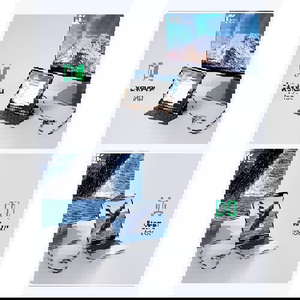 USB-C ჰაბი UGREEN CM195 (70411) Type-C , USB 3.0, HDMI, TF/SD, PD, Gray