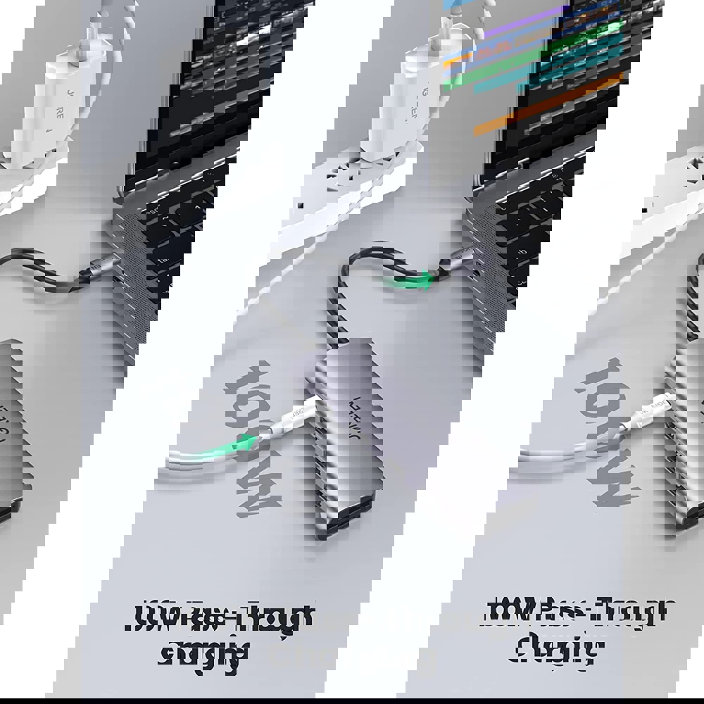 USB-C ჰაბი UGREEN CM195 (70411) Type-C , USB 3.0, HDMI, TF/SD, PD, Gray