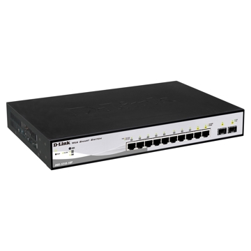 სვიჩი D-Link DGS-1210-10P/F1A, 8-Port Gigabit, PoE+ Switch, Black