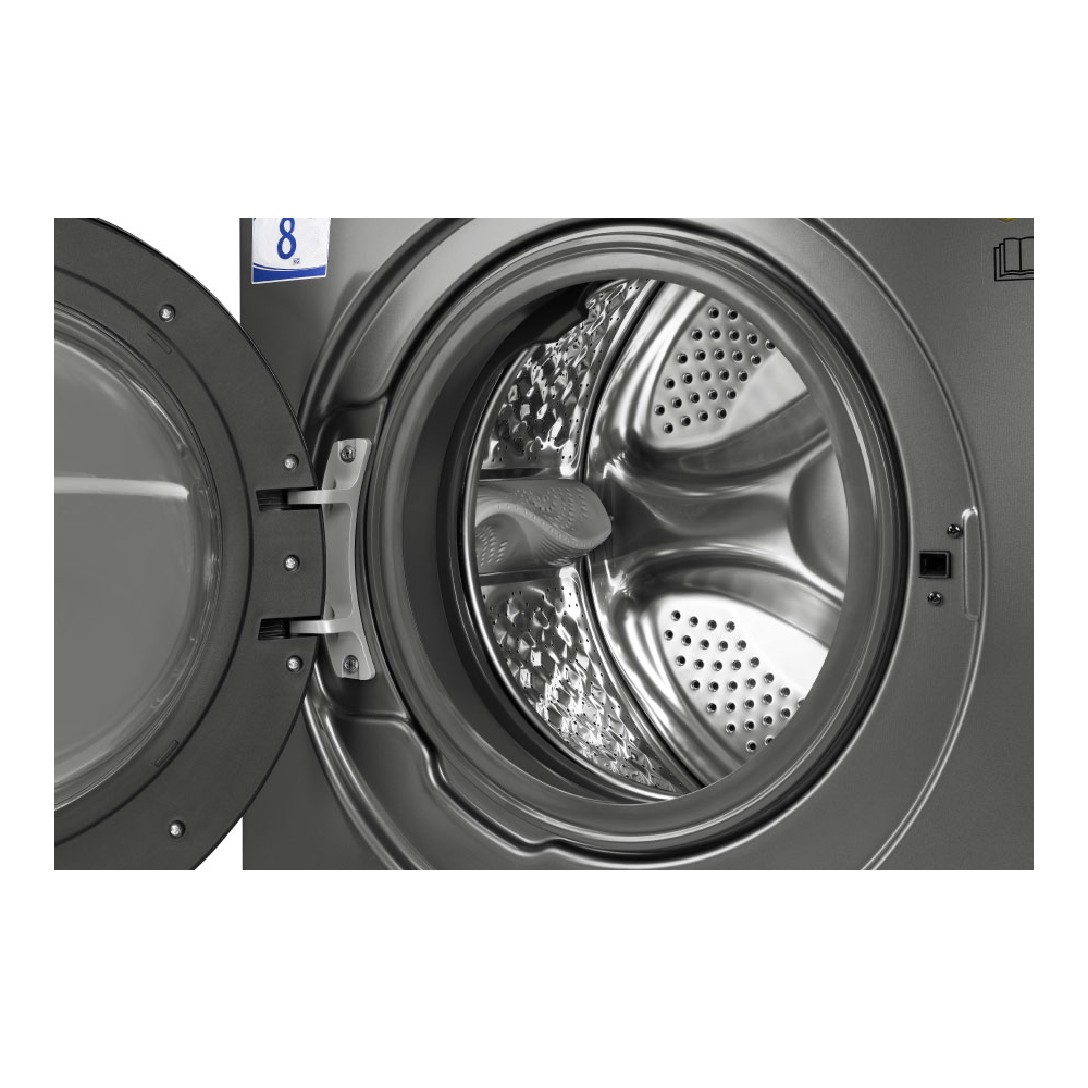 სარეცხი მანქანა Midea MF200W80WB/T, 8Kg, A+++, 1400Rpm, 76Db, Washing Machine, Inverter, Titanium Grey