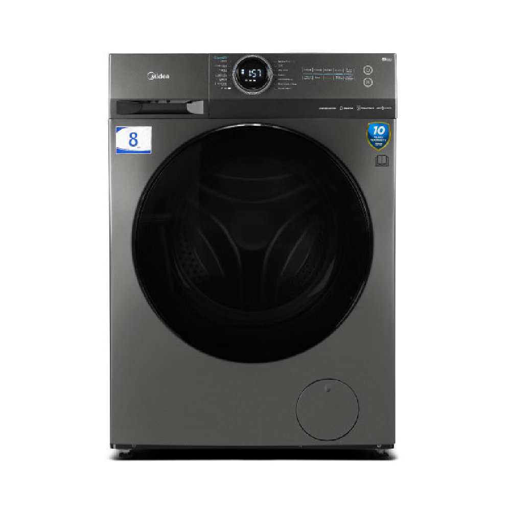Midea MF200W80WB/T, 8Kg, A+++, 1400Rpm, 76Db, Washing Machine, Inverter, Titanium Grey