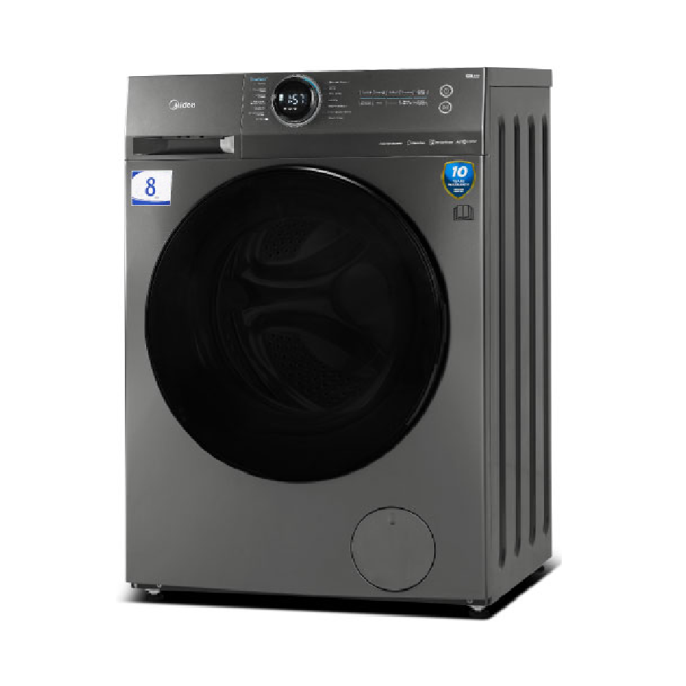 Midea MF200W80WB/T, 8Kg, A+++, 1400Rpm, 76Db, Washing Machine, Inverter, Titanium Grey