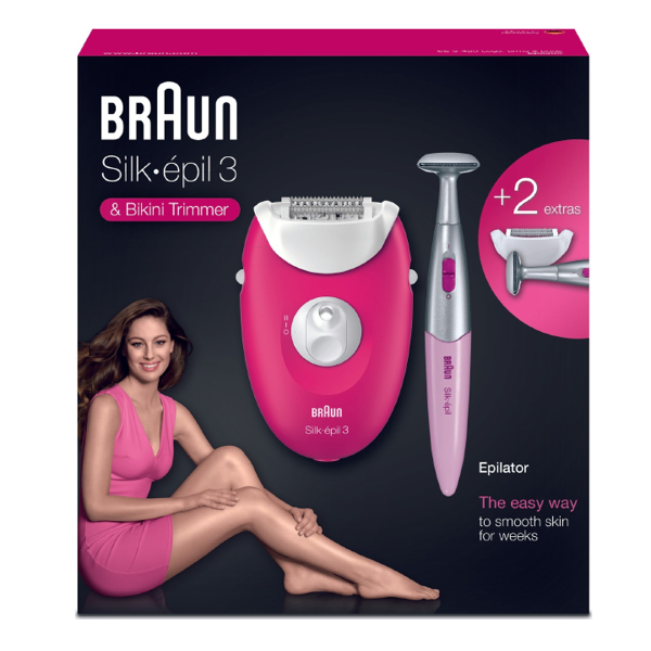 ეპილატორი Braun Legepil SE 3420 RBY, Wet and Dry Epilator, Pink