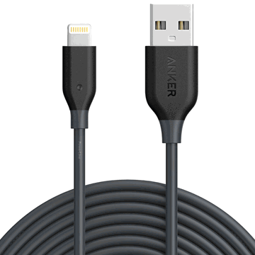 USB კაბელი Anker PowerLine A8113011 USB 2.0 to Lightning Cable, 1m, Black