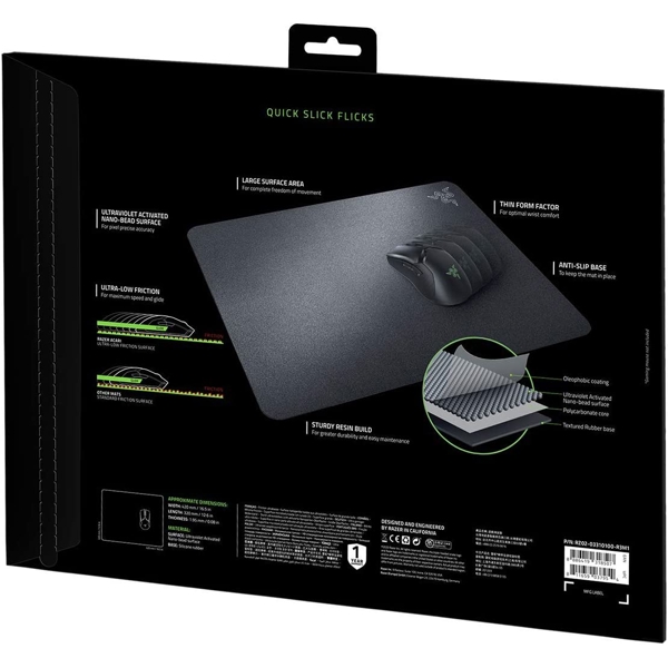 Razer RZ02-03820100-R3M1 Acari Ultra-low Friction Mouse Pad, L, Classic Black