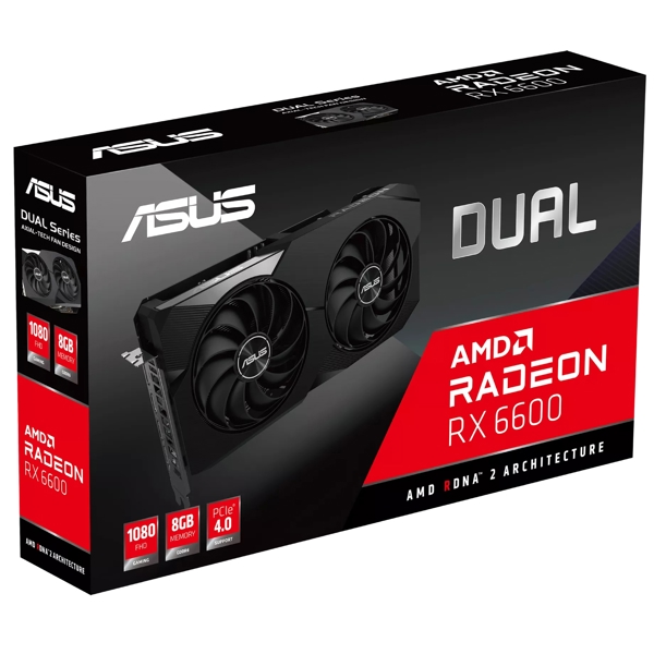 ვიდეო დაფა Asus 90YV0GP0-M0NA00, Radeon RX 6600, 8GB, 128bit, HDMI, DP, Black