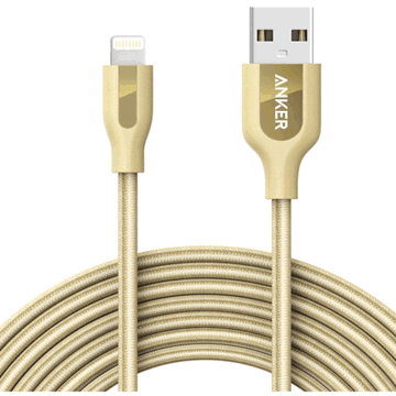 Anker PowerLine A81230B1, USB 2.0 to Lightning, 3m, Golden 