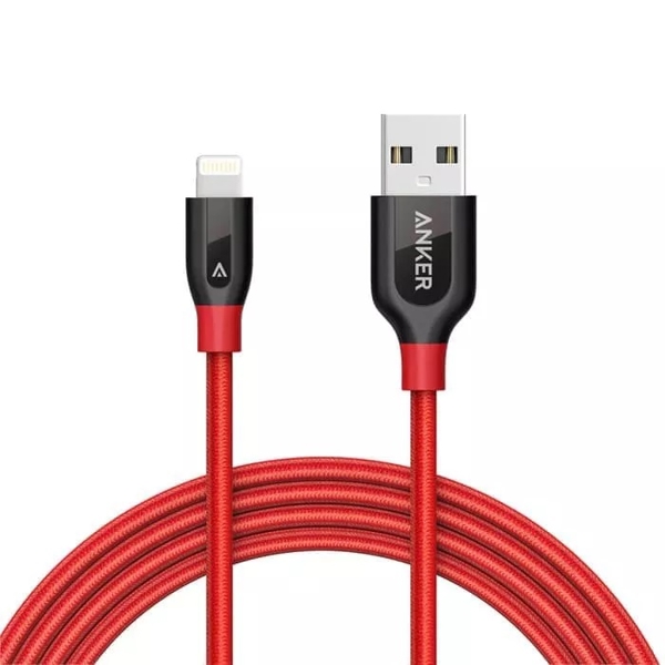 USB კაბელი Anker PowerLine A8123H91 Lightning, USB 2.0 to Micro USB Cable, 3m, Red