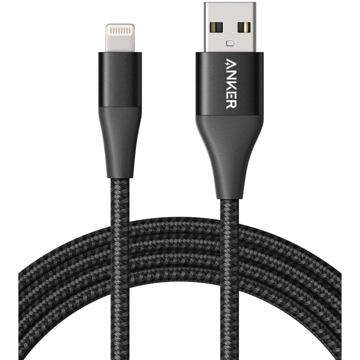 Anker A8452H12 Powerline+ II With Lightning Connector, USB 2.0 to Micro USB Cable, 0.9m, Black