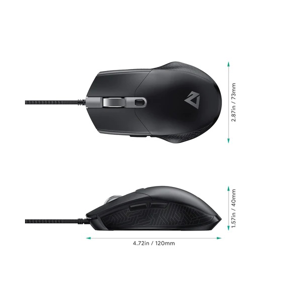  მაუსი Aukey GM-F3, Wired, USB, Gaming Mouse, Black