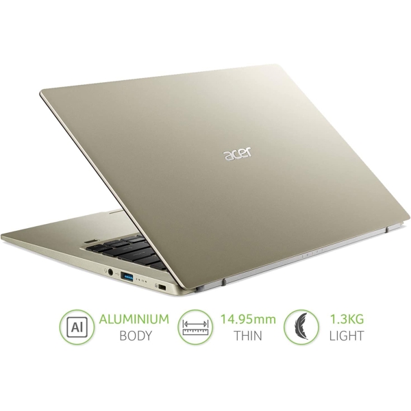 ნოუთბუქი Acer NX.A75ER.00 Swift 1, 14", Pentium N6000, 8GB, 256GB SSD, Integrated, Gold