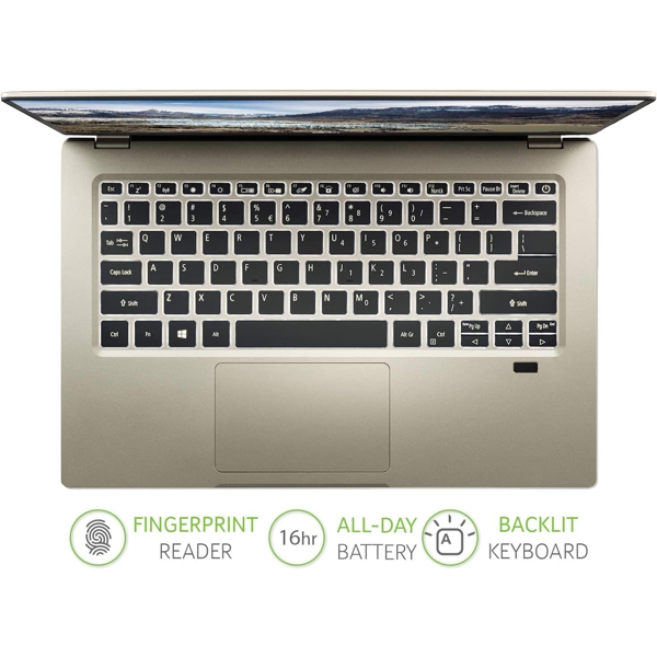 ნოუთბუქი Acer NX.A75ER.00 Swift 1, 14", Pentium N6000, 8GB, 256GB SSD, Integrated, Gold