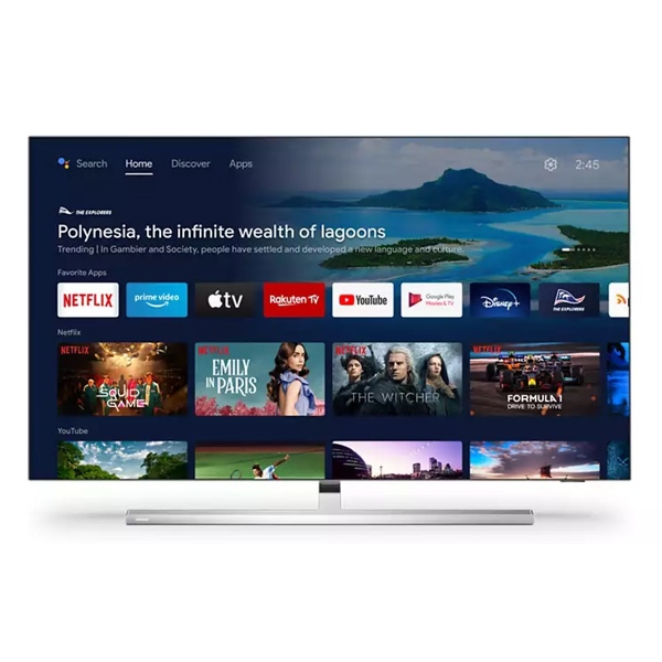 ტელევიზორი Philips 55OLED807/12, 55", 4K UHD, Smart TV, Android, HDMI, USB, Wifi, BT, Metal Silver
