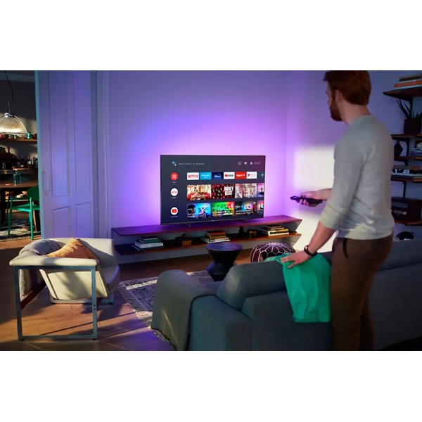 ტელევიზორი Philips 43PUS7906/12, 43", 4K UHD, Smart TV, Android, HDMI, USB, CI, RJ-45, Wifi, BT, Black