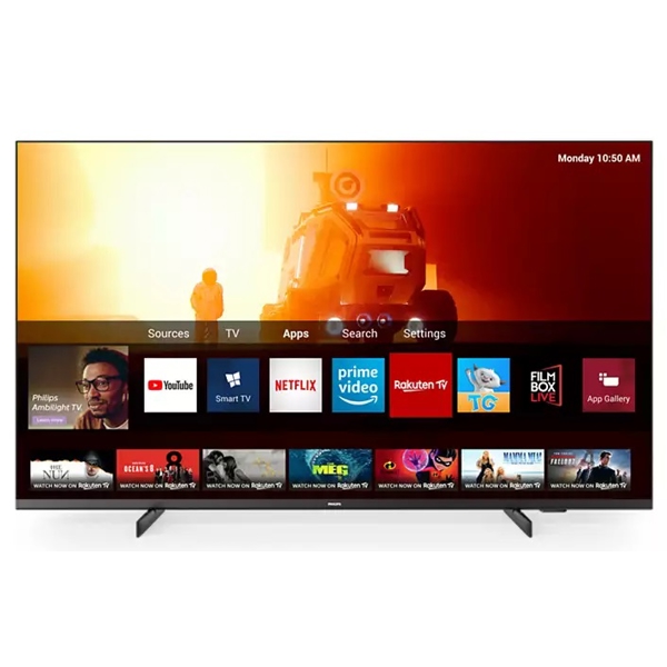 ტელევიზორი Philips 55PUS7506/12, 55", 4K UHD, Smart TV, HDMI, USB, CI, RJ-45, Wifi, BT, Black