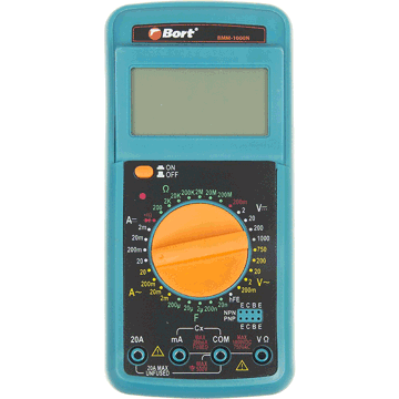 ციფრული მულტიმეტრი Bort  91271143, BMM-1000N, Digital Multimeter, Blue