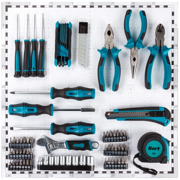 ხელსაწყოების ნაკრები Bort 91279149 BTK-82, 82Pcs Tool Set, Black