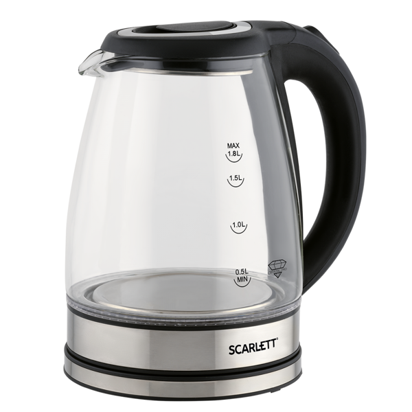 ელექტრო ჩაიდანი Scarlett SC-EK27G88, 1800W, 1.8L, Electric Kettle, Black