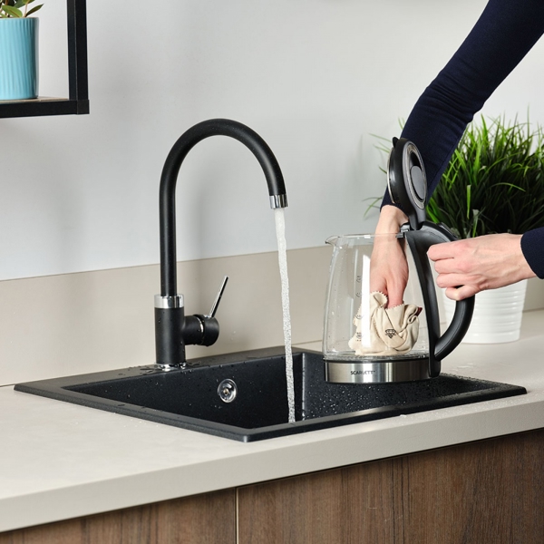 ელექტრო ჩაიდანი Scarlett SC-EK27G88, 1800W, 1.8L, Electric Kettle, Black