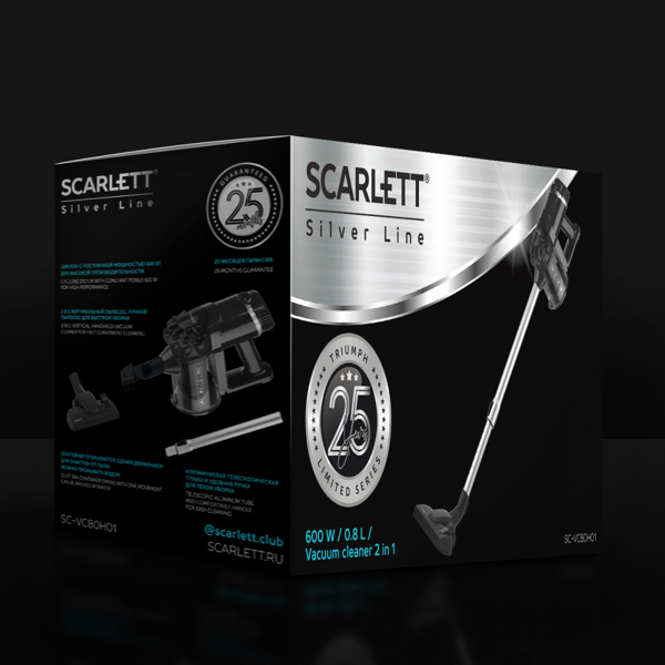 მტვერსასრუტი Scarlett SC-VC80H01, 600W, 0.8L, Vacuum Cleaner, Black