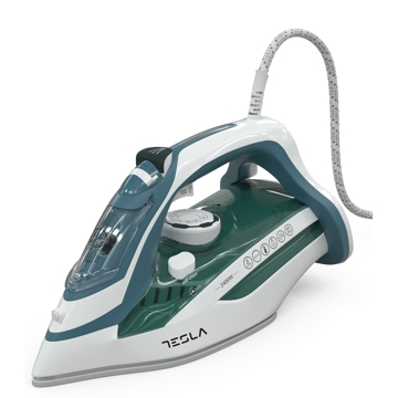 ორთქლის უთო Tesla IR300BL, 2400W, 350ML, Steam Iron, White/Blue