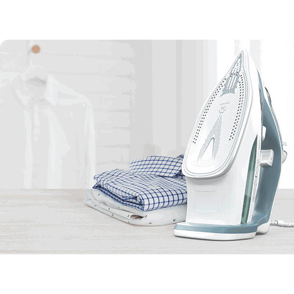 ორთქლის უთო Tesla IR300BL, 2400W, 350ML, Steam Iron, White/Blue