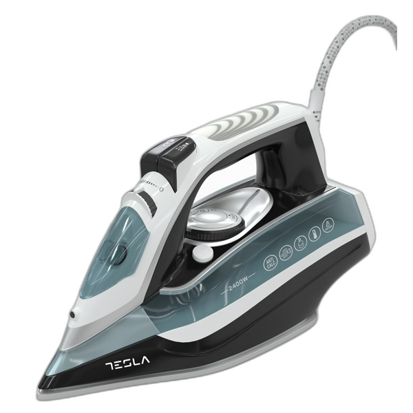 ორთქლის უთო Tesla IR302BL, 2400W, 380ML, Steam Iron, White/Black