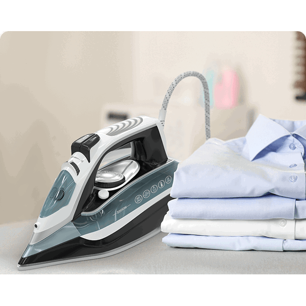 ორთქლის უთო Tesla IR302BL, 2400W, 380ML, Steam Iron, White/Black