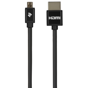 USB კაბელი 2E 2EW-1121-2m, Slim, High Speed, USB 2.0 to Micro USB Cable, 2m, Black