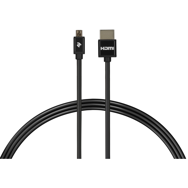 USB კაბელი 2E 2EW-1121-2m, Slim, High Speed, USB 2.0 to Micro USB Cable, 2m, Black