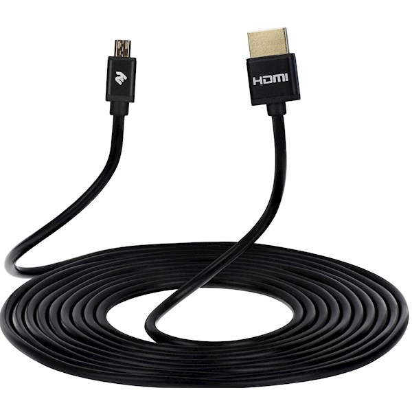 USB კაბელი 2E 2EW-1119-3m, Slim, High Speed, USB 2.0 to Micro USB Cable, 2m, Black