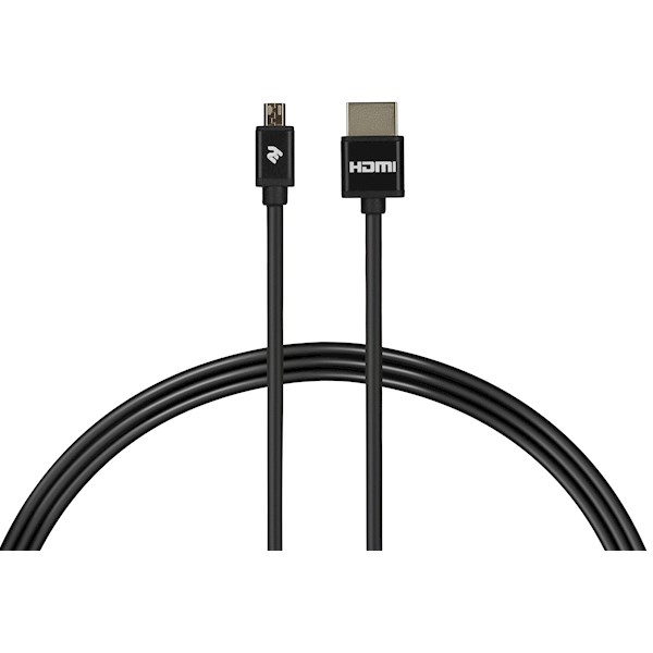 USB კაბელი 2E 2EW-1119-3m, Slim, High Speed, USB 2.0 to Micro USB Cable, 2m, Black