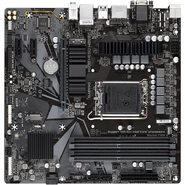 დედა დაფა Gigabyte GB-Z690M-DS3H, LGA 1700, DDR4, DIMM, 128GB