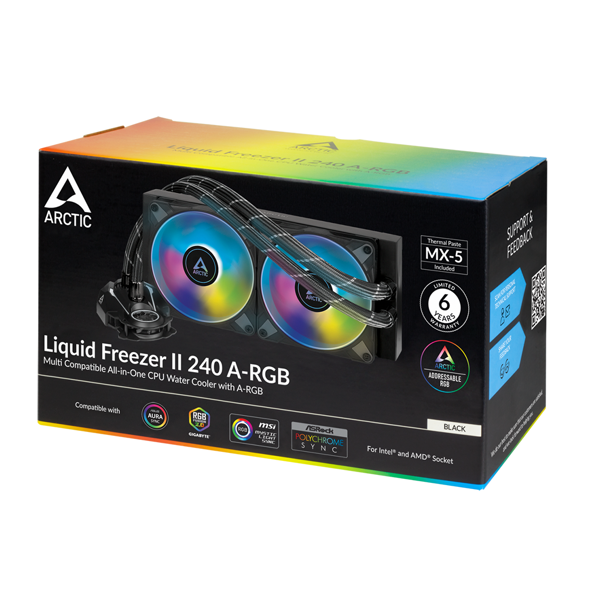 თხევადი გაგრილება Arctic ACFRE00093A, RGB, 120mm, 1800RPM, Liquid Cooling, Black