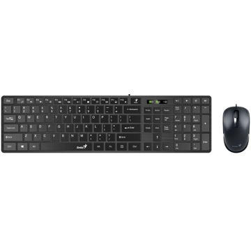 Genius SlimStar C126, Wired, USB, Office Keyboard And Mouse, Black