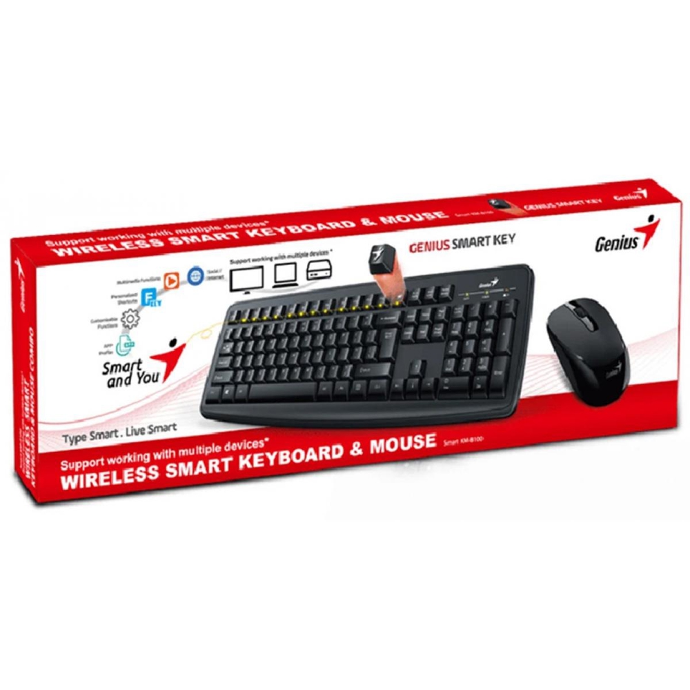 კლავიატურა+მაუსი Genius KM-8101, Wireless, USB, Office Keyboard And Mouse, Black