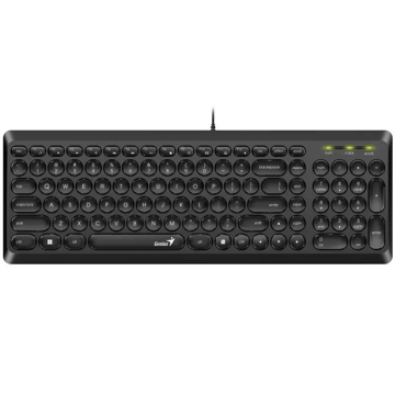 კლავიატურა Genius SlimStar Q200, Wired, USB, Classic Keyboard, Black