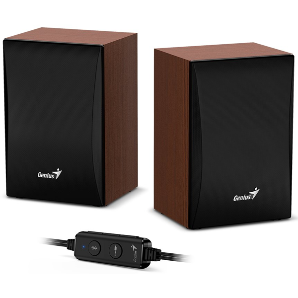 Genius SP-HF380BT,  Bluetooth Stereo Speakers, 3W, USB, 3.5mm, Brown