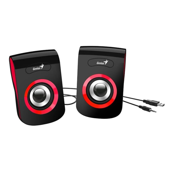 Genius SP-Q180, Speakers, 6W, USB, 3.5mm, Red