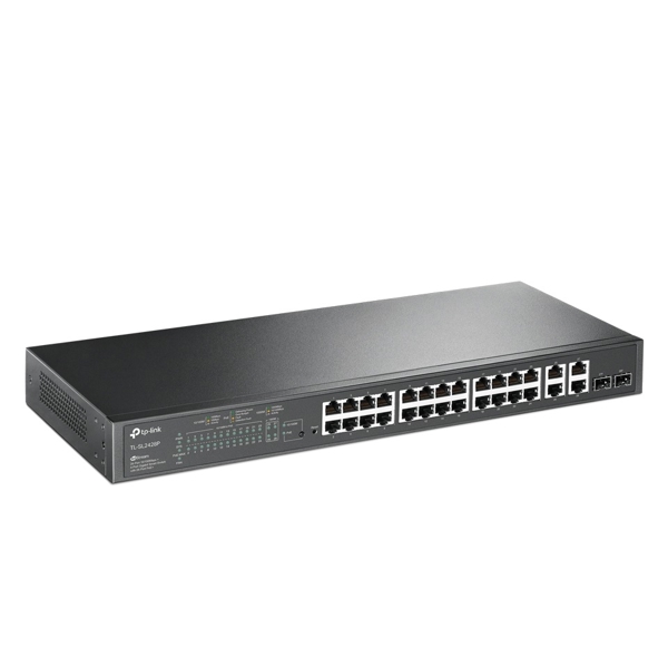 სვიჩი TP-Link TL-SL2428P, 24-Port, PoE + Switch, Black