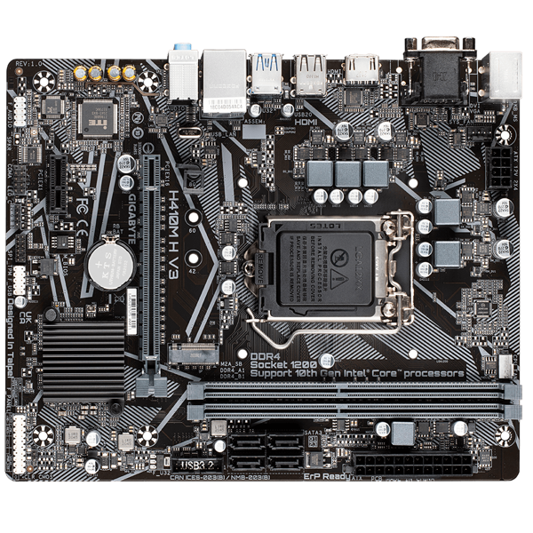 დედა დაფა Gygabite GB-H410M-H-V3, LGA  1200, DDR4, DIMM, 64GB