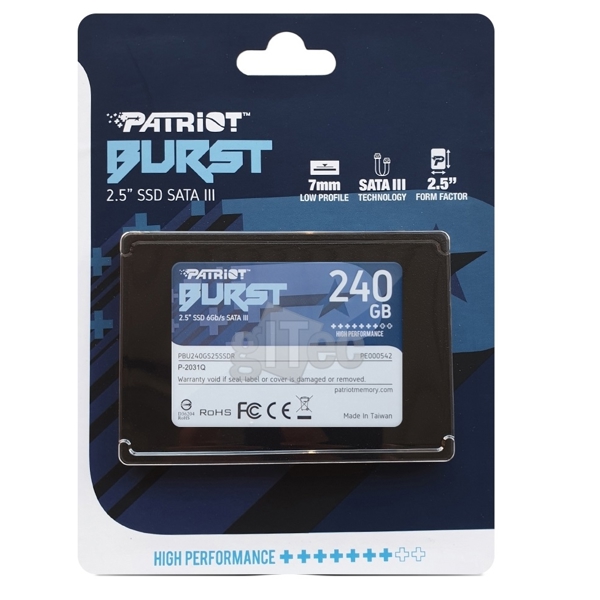 მყარი დისკი Patriot PBU240GS25SSDR, 240GB, 2.5", Hard Drive