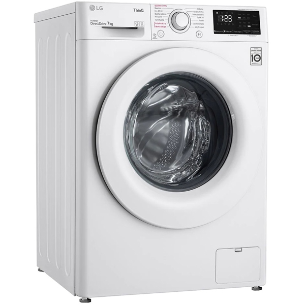 სარეცხი მანქანა LG F2WV3S7S3E, 7Kg, D, 1200Rpm, Washing Machine, White