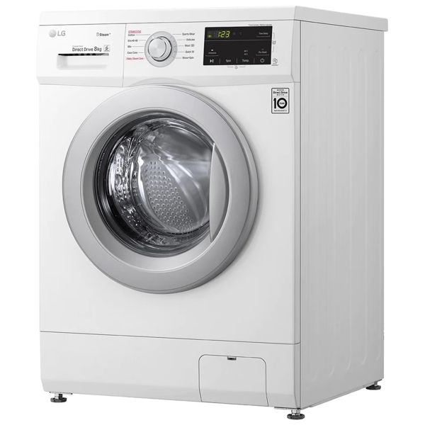 სარეცხი მანქანა LG F4J3TS4WE, 8Kg, D, 1400Rpm, 75Db, Washing Machine, Silver