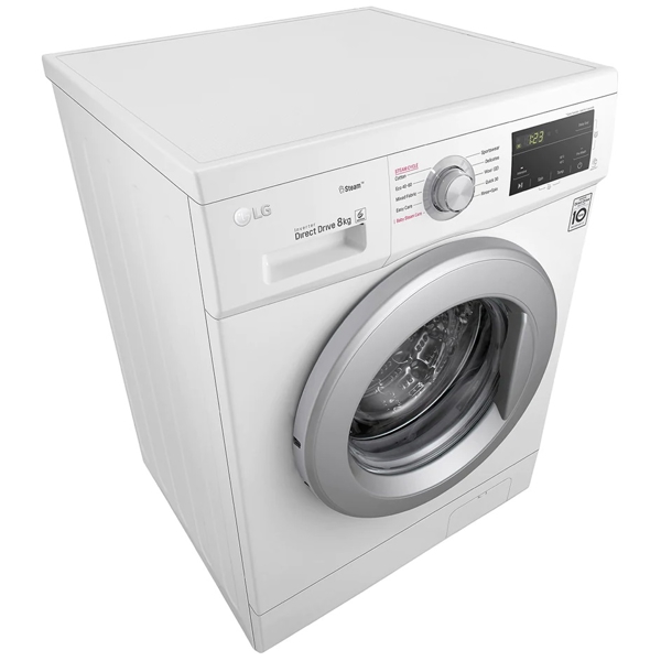 სარეცხი მანქანა LG F4J3TS4WE, 8Kg, D, 1400Rpm, 75Db, Washing Machine, Silver