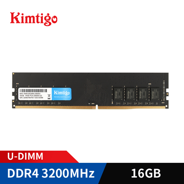 Kimtigo KMKUAGF683200, RAM 16GB, DDR4 UDIMM, 3200MHz