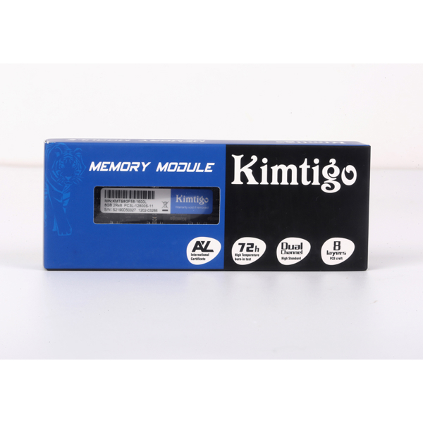 ოპერატიული მეხსიერება Kimtigo KMTS4G8581600, RAM 4GB, DDR3 SODIMM, 1600MHz