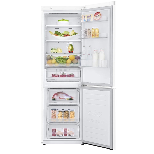 მაცივარი LG GBB61SWHMN, 341L, E, No Frost, Refrigerator, White