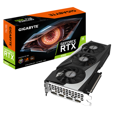 ვიდეო დაფა Gigabyte Gaming GeForce RTX3060 OC, 12GB, 192Bit, HDMI, DP, Black