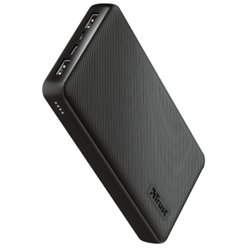 პორტატული დამტენი Trust 24676 Primo, 20000mAh, Micro USB, Type-C, USB-A, Power Bank, Black